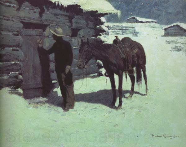 Frederic Remington The Belated Traveler (mk43) Norge oil painting art